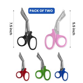 Utility Bandage Tuff Cut Scissor irst Aid Nurse Paramedic Emergency EMT Nursing Scissor Students Trauma Shears 5.5" & 7.5" Pack of 2 (Blue, 7.5" (pack of 2))