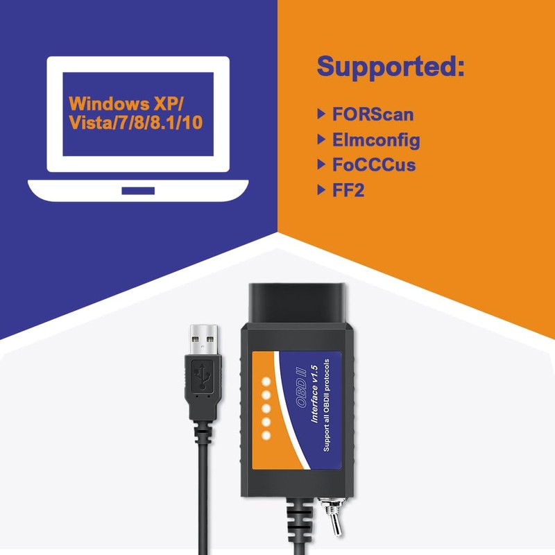 Obd2 Elm327 USB for FORScan with MS HS CAN Switch