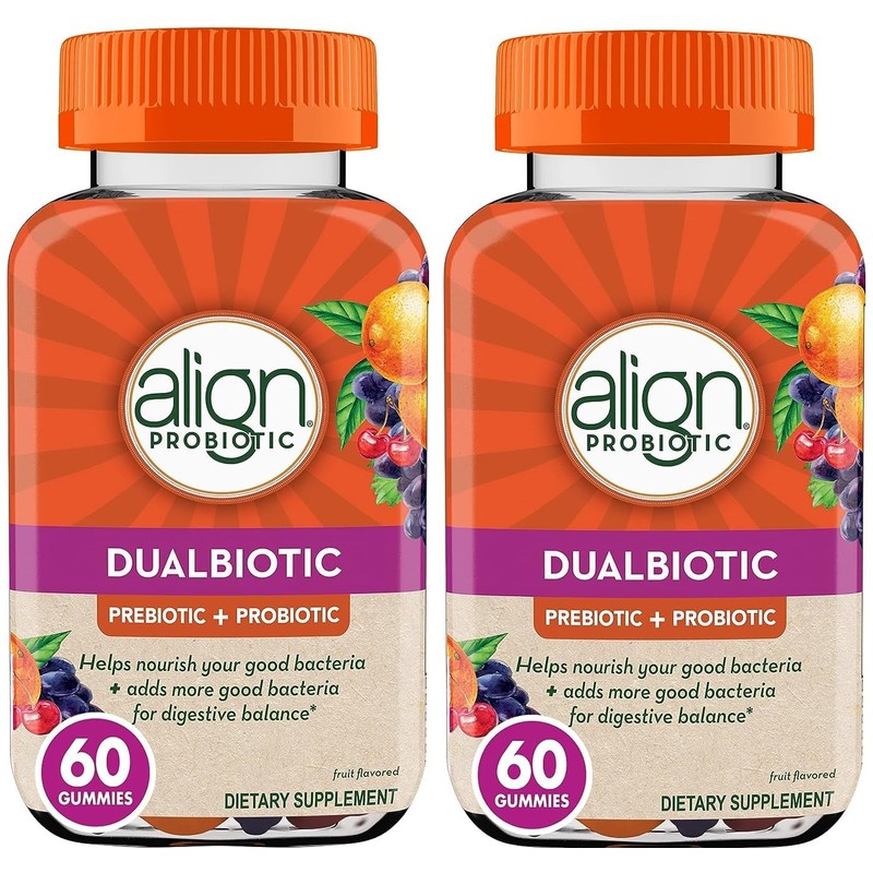 Align Prebiótico Gomitas probióticas Sabores de frutas naturales 60 CT,