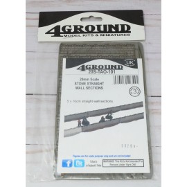 4Ground Terrain and Obstacles 20S-TAO-101, Stone Straight Wall Sections Kit 20mm