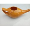 Neti Pot de cerámica hecha a mano (naranja craquelado)