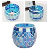 Purple Blue Mosaic Glass Candle Holder Romantic DIY Scented Candle