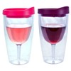 Southern Homewares Red & Pink Lids Wine Tumbler Set, 16oz,