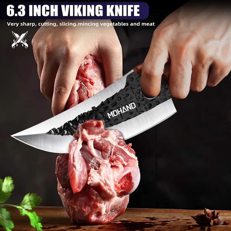 MDHAND Butcher Knife Set, 8PCS Butcher Cleaver Knife Set for