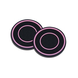 2 Pack Car Coasters for Cup Holder, 2.75 Inch Universal Auto Waterproof Coasters Silicon Insulation Cup Mats,No-Slip Anti Dust Insert Coaster for Woman Man, Suit for Vehicle Interior (2, Pink)