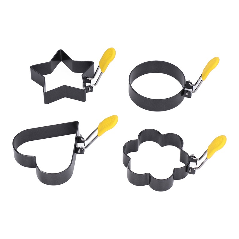 Fried Egg Rings Set with Folding Handle Silicone Brush Non