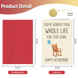 Heollaok Funny Retirement Card for Men Women, Humorous Retirement Cards Gifts for Him Her Friend Colleague, You've Worked Your Whole Life for This Card