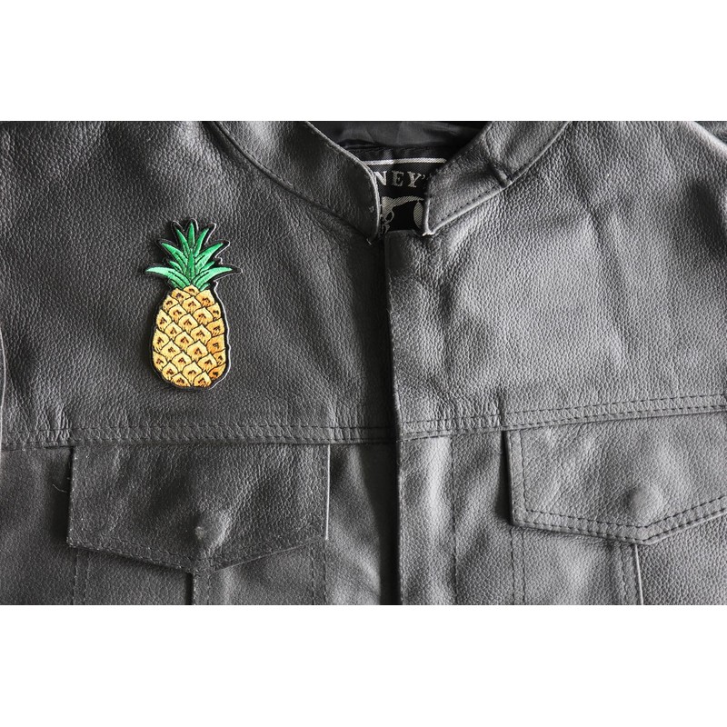 Pineapple Patch - 2x3.5 inch - Embroidered Iron on Patch