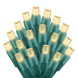 LED Christmas Mini String Lights, 28 Feet 100LEDs F5 Warm White Mini Lights, Connectable Christmas Tree Lights for Wreath Garland Holiday Party Wedding Outdoor Indoor Christmas Decoration, Green Wire