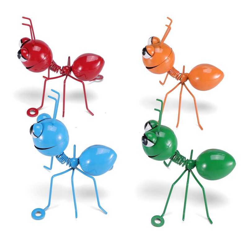 Metal Ants Set of 4 Garden Decor Outdoor Statues Wall
