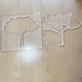 Tree Router Template, Clear Acrylic Woodworking Jig, 8 x 7 inches, 1/4 inch Thick