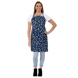 Waterproof Dog Grooming Apron, Groomer Aprons, Smocks for Women, Long Haired Cats, Cute Paw Print Bones and Hearts Design