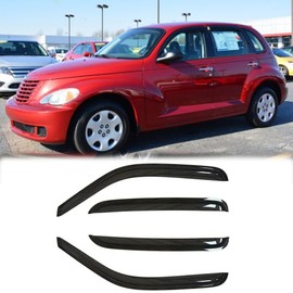 Puermto 94511 Sunproof Waterproof Side Window Wind Deflector, 4pcs Protective Replacements Rain Guards Set, Window Visor fit for 2001-2010 PT Cruiser