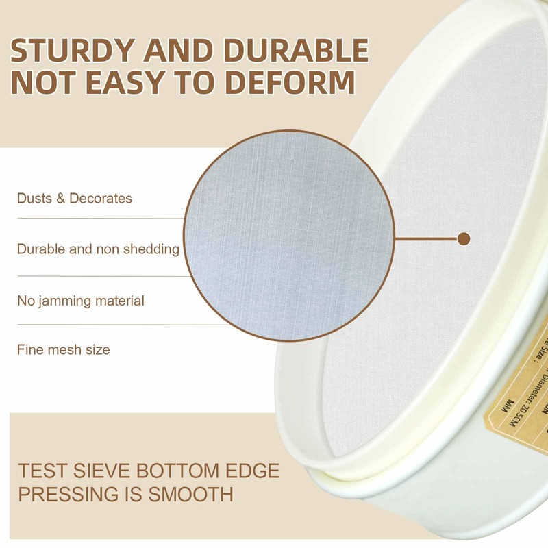 PVC Nylon Lab Sieve 120 Mesh(0.125mm), LVDALAB 7.9Inch(20cm) Diameter Sample