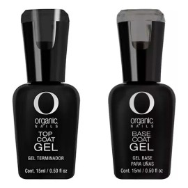 Duo Top Coat + Base Coat Organic Nails 15 Gr 2 Pzas