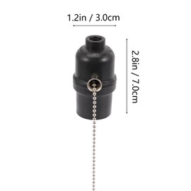 HOMSFOU E27 Lamp Holder with Drawstring - Change Pull Chain, Chandelier Bulbs, Pull Switch, Glass