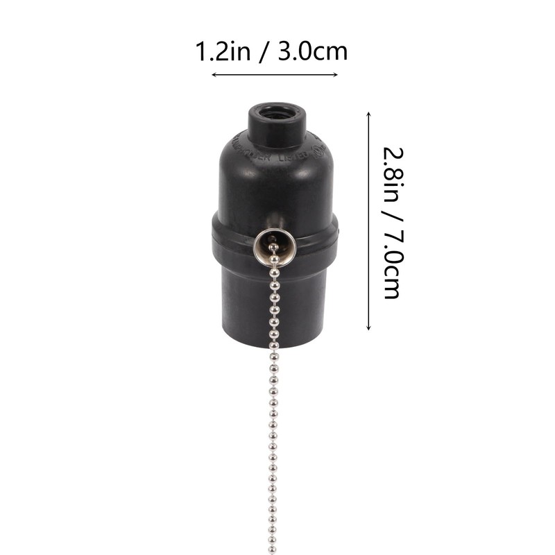 HOMSFOU E27 Lamp Holder with Drawstring - Change Pull Chain,