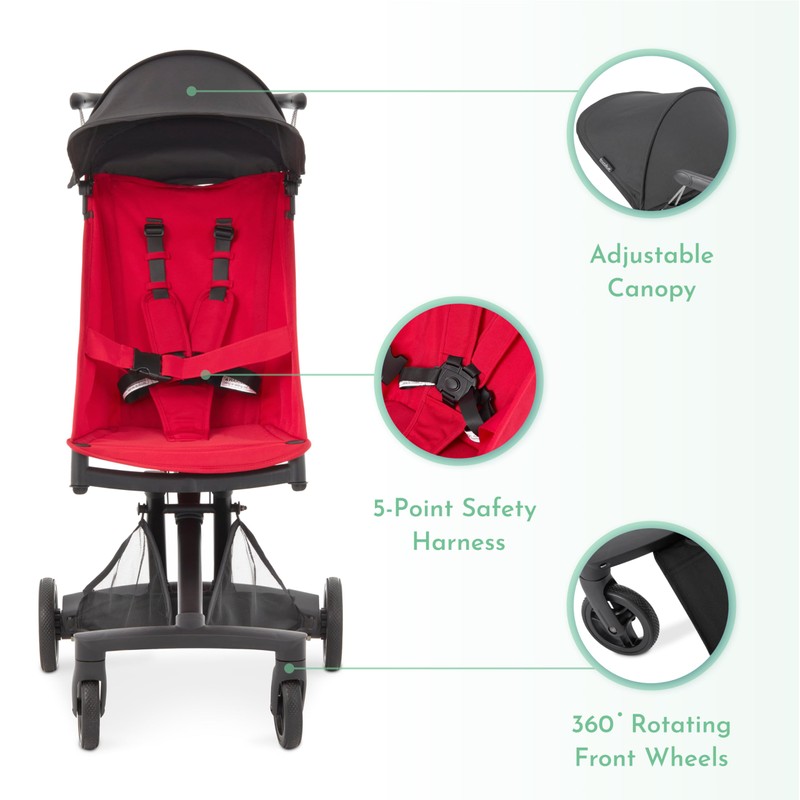 évolur Roamer Ultra Lightweight Stroller, Compact One-Hand Self-Standing Fold Travel