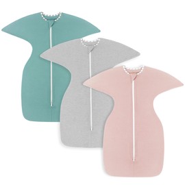 Aomloge PuppyPaws Baby Sleep Sack 3-Pack Set, Transitional Swaddle, Sleep Sack 0-3 Months, Wearable Blanket Baby with 2-Way Zipper Summer, 95% Rayon derived from Bamboo, 5% Spandex