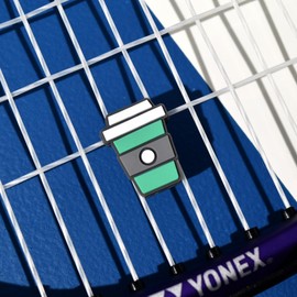 Racquet Inc. - Tennis Racket Vibration Dampeners - Shock Absorbing, Reduces String Vibration for Better Control & Comfort - Universal Fit for All Racquets - 2 Pack (Coffee Cup)