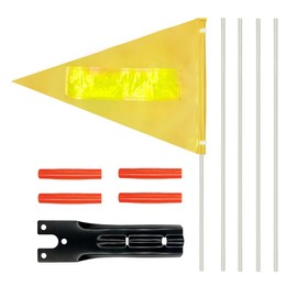 RAXCONN Wheelchair Safety Flag, Bicycle Safety Flag, Polyester Full Color Tear Resistant Waterproof Blue with Reflective Flag (yellow -1)