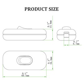 Yesmin 2 Pcs 6A DP Inline Cord Switch,2 or 3 Core Bipolar Switch Can Accept Circular Or Flat Wires,Suitable For Desk Lamp/Small Appliance Etc