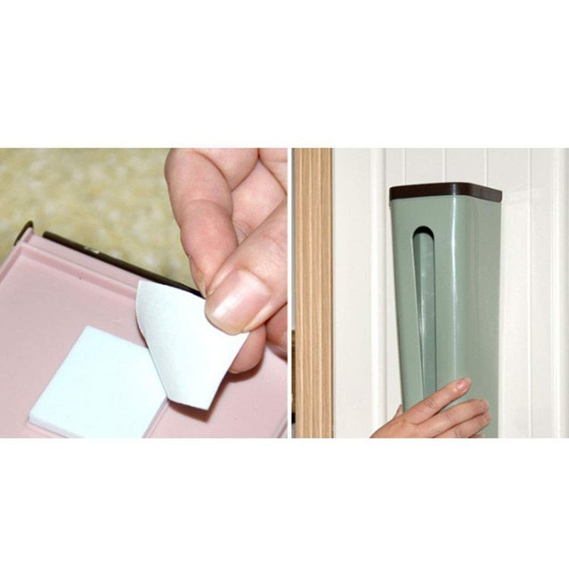 SEIWEI Hanging Trash Bags Holder Wall-Mounted Plastic Garbage Bag Storage