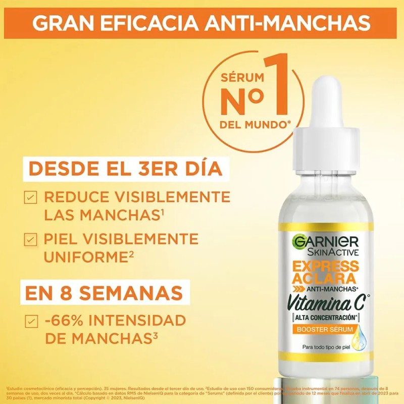 Kit Garnier Express Aclara Rutina Anti Manchas Vitamina Gel Limpiador