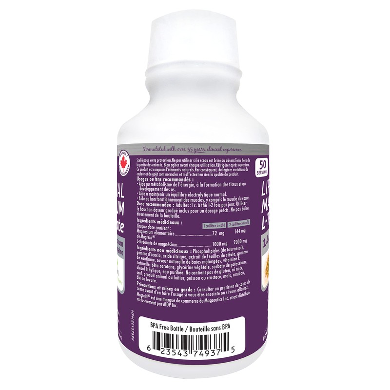 Naka Liposomal Magnesium L-threonate, 144mg Elemental Magnesium, Berry Flavour, Made
