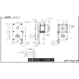 Dayton Model 52JE45 Gear Motor 98 RPM 1/150 hp 115V with Brake