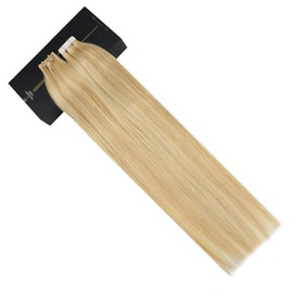 ALISY Human Hair Seal Extensions TAPE Hair Remy Hair Color Wig Extensions 10pcs (16inch, 24#)