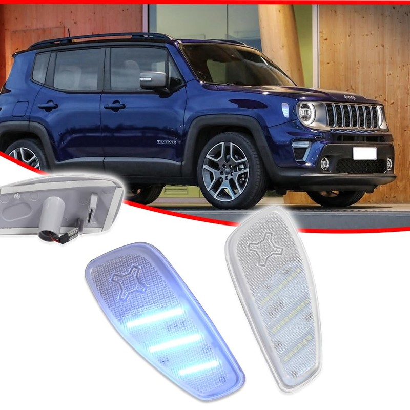 GTINTHEBOX Clear Lens Ice Blue LED Side Marker Light Lamps