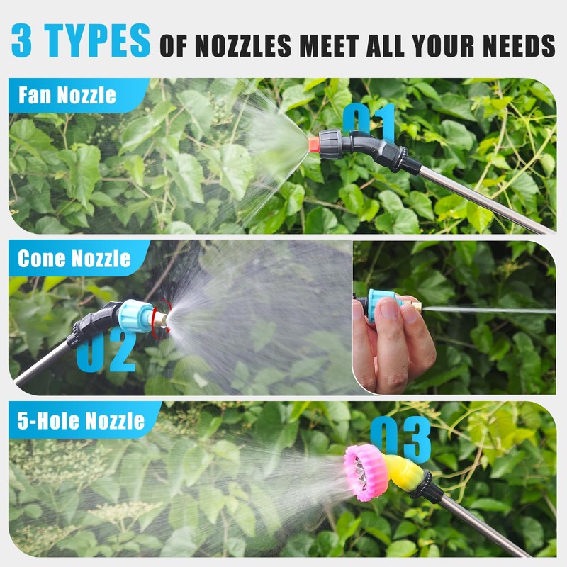 2 Gallon Battery Powered Sprayer, Electric Garden Sprayer, Pump Sprayer