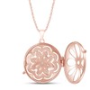 AFFY Vintage Style Cubic Zirconia Flower Medallion Locket Pendant in