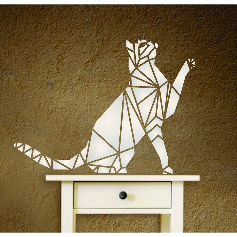 Cat Stencil - 23 x 16.5 cm - Reusable Geometric