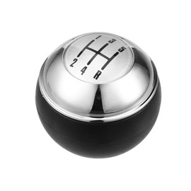 VekAuto 5 Speed Manual Gear Shift Knob Compatible for Mini R50 R53 2000-2006 for Mini Cabrio R52 2002-2008, Durable Plastic Black Silver Tone