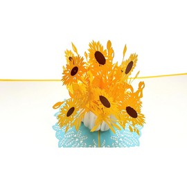 Sunflower Flower 3D Pop Up Card, Valentine's day, Christmas, Handmade PopUp Card