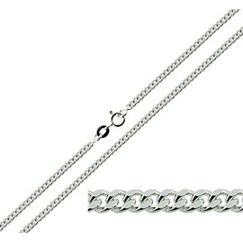 CJoL - Solid 925 Sterling Silver 20" (51cm) 2.5mm Wide Diamond Cut Curb Chain In Gift Box - 7.7g