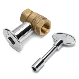 Skyflame 3/4 Inch Straight Gas Key Valve Kit for Fire Pit Fireplace with Flange and 3 Inches Key, Chromed