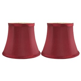Meriville Chandelier Lamp Shades, 4-inch by 6-inch by 5-inch, Clip-on (Set of 2, burgundy)