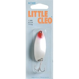 acme Little Cleo Fishing Lure, White/Red, 2/5-Ounce