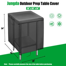 Jungda Outdoor Prep Table Cover 30 Inch,Waterproof Patio Stainless Steel Table Cover,Outdoor Grill Cart Table Cover Pizza Oven Table Covers - 30 X 36 X 34 Inch