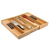 Purawood Kitchen Drawer Organizer with Knife Blocks - Utensil Drawer