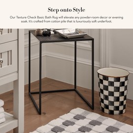 MACKENZIE-CHILDS Bath Rug, Bath Mat for Bathroom Use, Cotton Rug, Sterling-and-White Texture Check