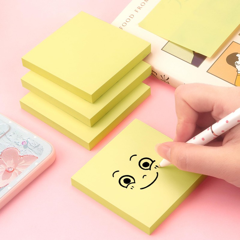 Sticky Notes 3x3 Self-Stick Notes Pads with Bright Colors, Easy