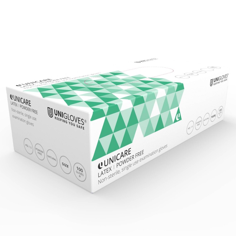 Unigloves Unicare Latex GS0013 Examination - Multipurpose, Powder Free Disposable