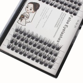 Bodermincer 84 Cluster D Curl Natural Style Eyelashes Professional Makeup Individual Cluster EyeLashes Grafting Fake False Eyelashes (8MM)