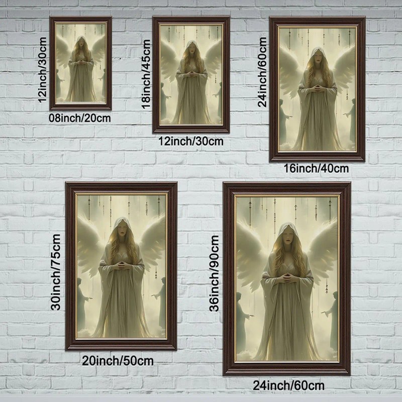 24x36 Wood Grain and Gold Frame Love All for Wedding