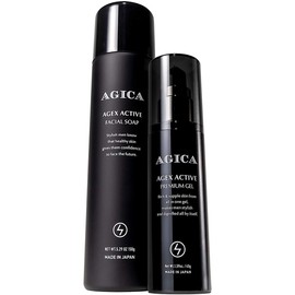 AGICA Men's Carbonated Foam Face Wash & All-in-One Serum [Men's Skin Care Set] Made in Japan