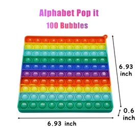 PETBSNVB Both Side Alphabet, Letter, ABC, Phonics Pop Board, Square Popper, Montessori Educational for Kindergarten Classroom Kids 1 2 3 Year Old
